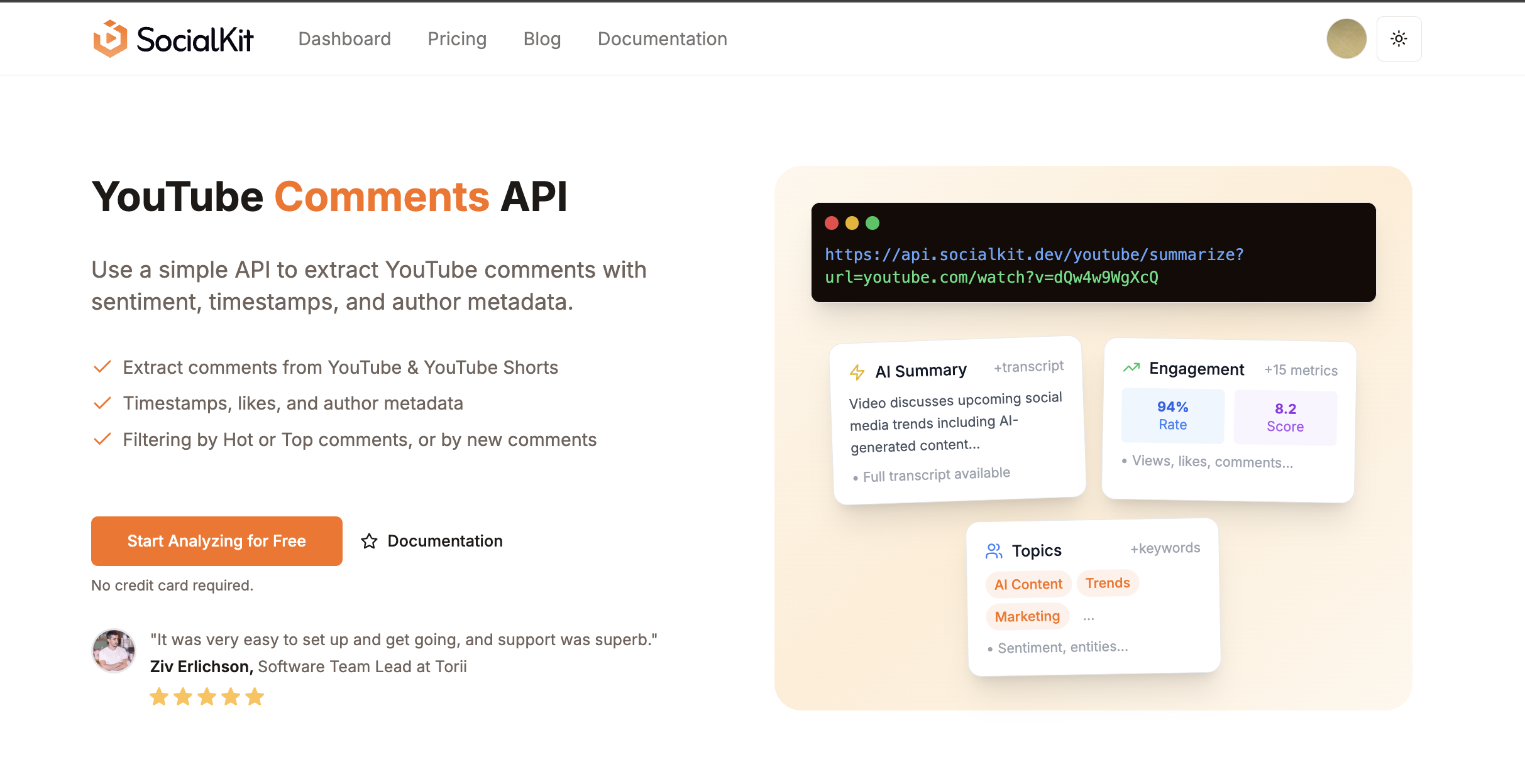 SocialKit YouTube Comments API
