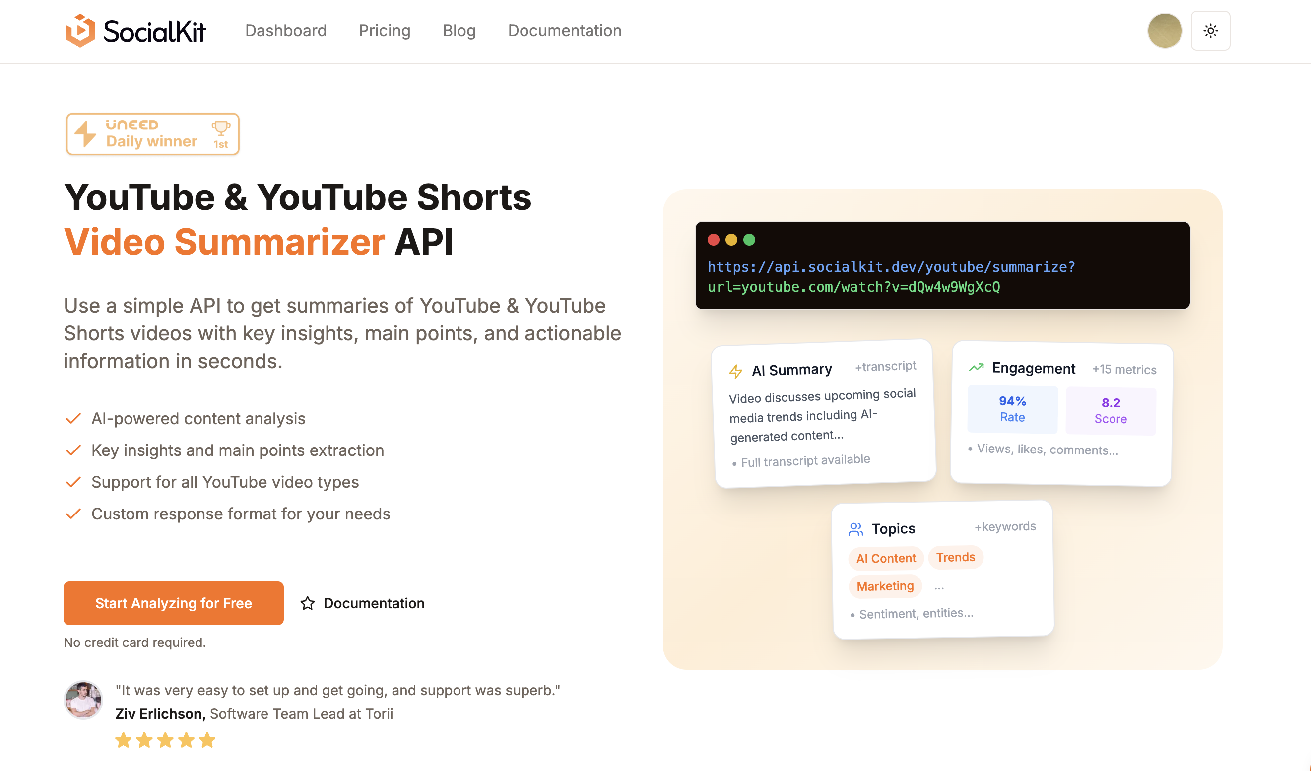 SocialKit YouTube Shorts Summarizer