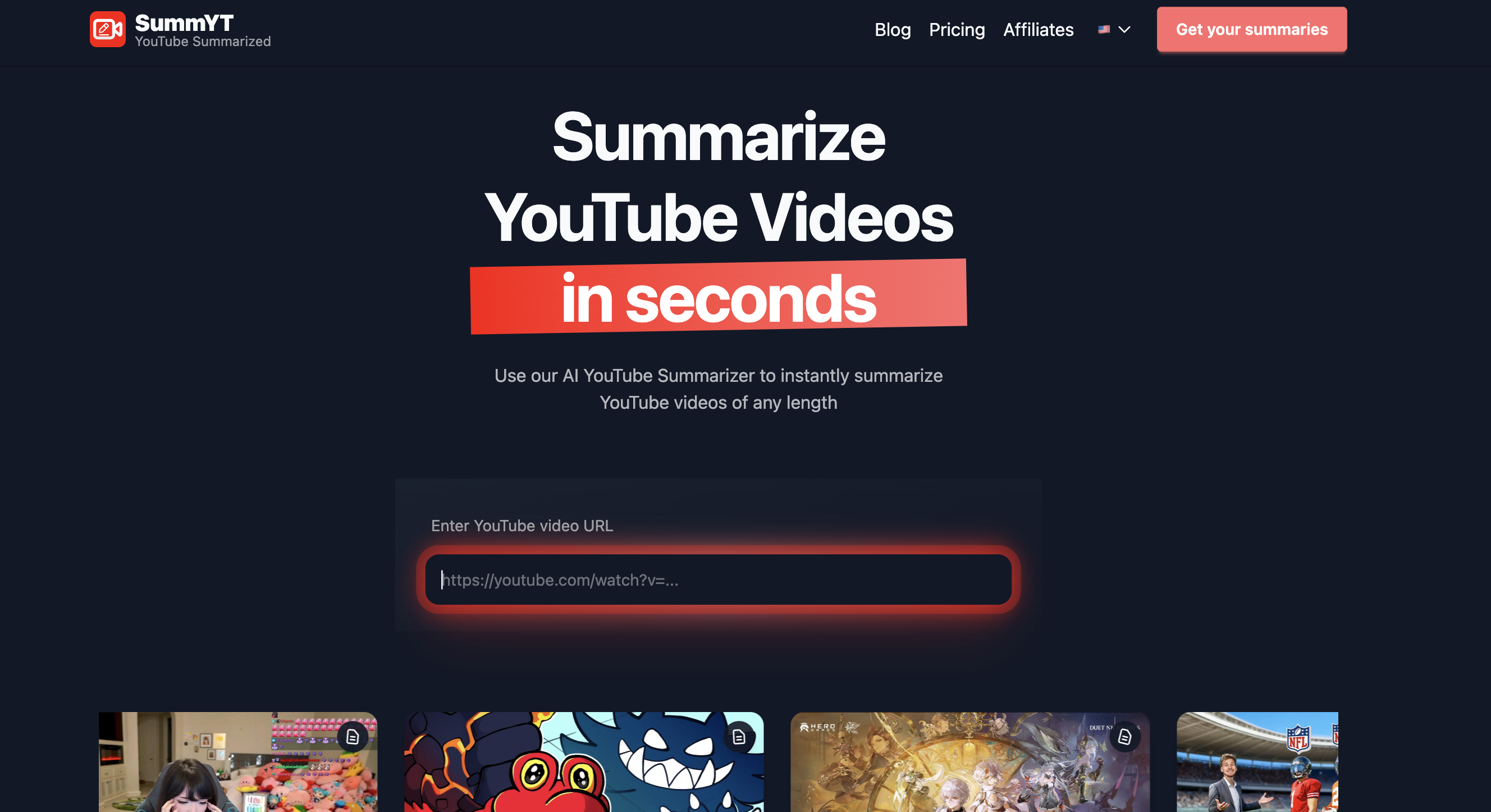 YouTube Summarized Platform