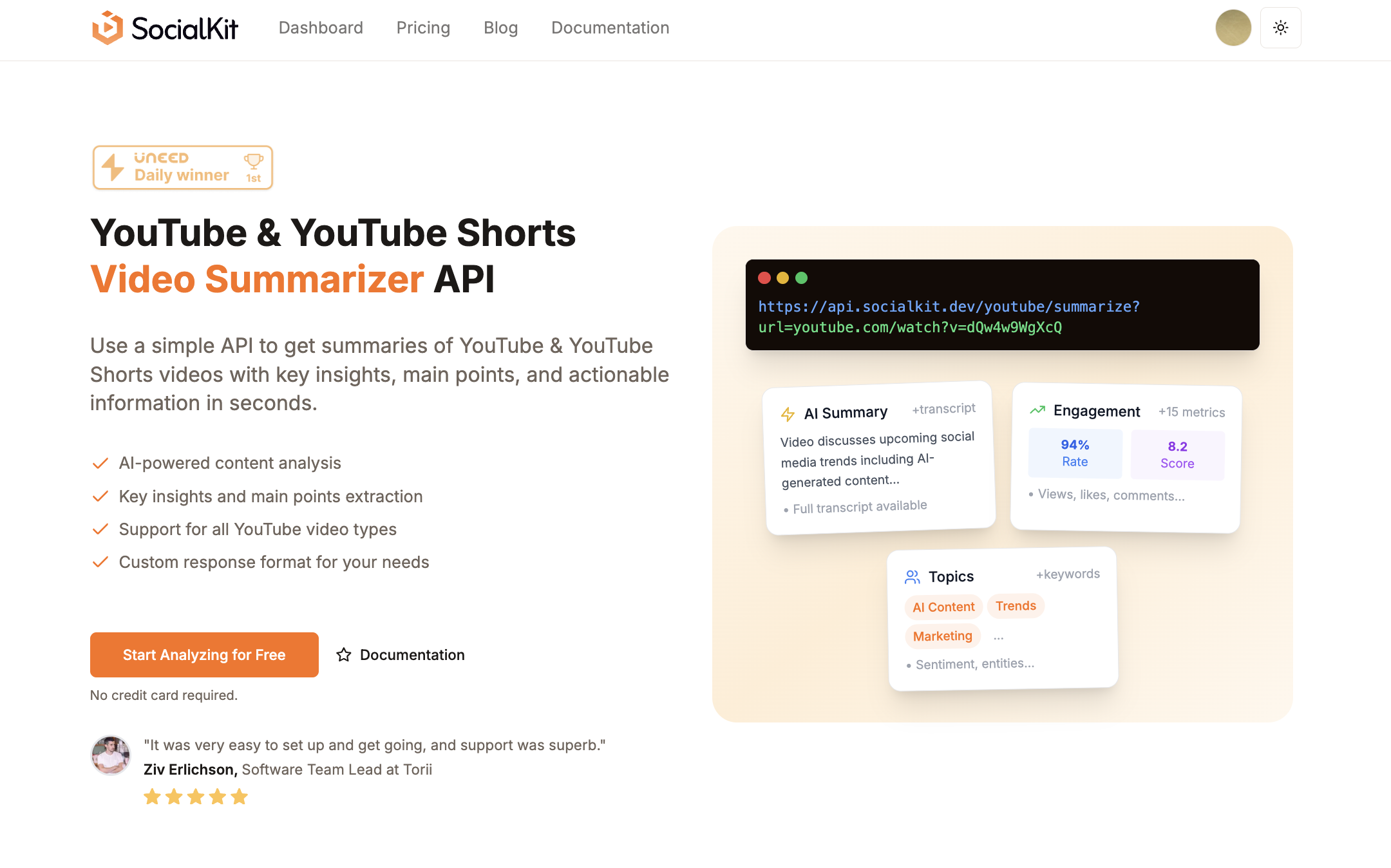 SocialKit YouTube Summary API